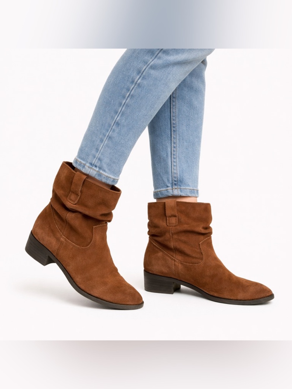 Women's Brown Suede Slouch Ankle Boots